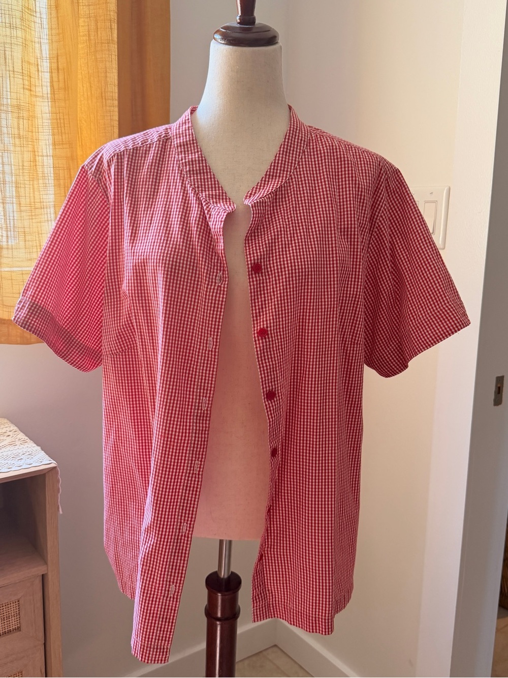 White Stag Red & White Gingham Button-Down Shirt